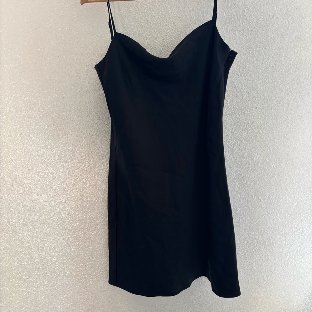 Babaton Black Mini Dress with Spaghetti Straps